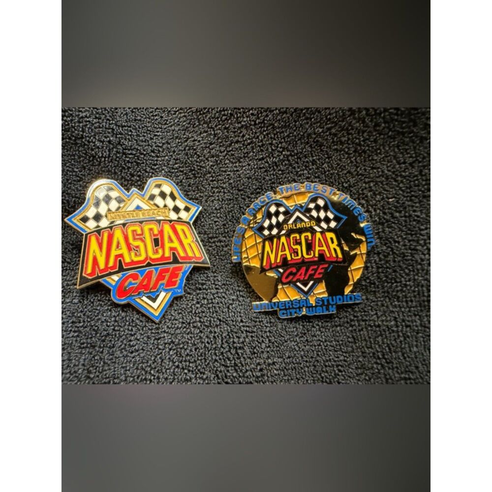 Vintage NASCAR Café Myrtle Beach & Orlando Universal CityWalk Lapel Pin Set